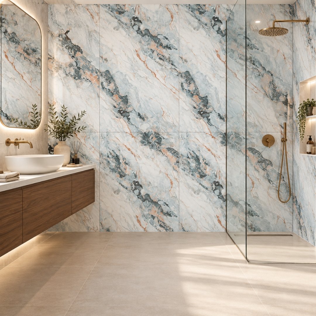 CA EBIZA AZUL_EL, marble-look wall tile for bathroom